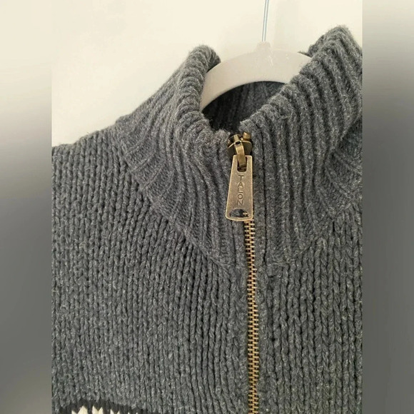 Vintage Gap Wool Sweater Men’s Large Hand Knit Talon Zipper Zip Up - Picture 3 of 9